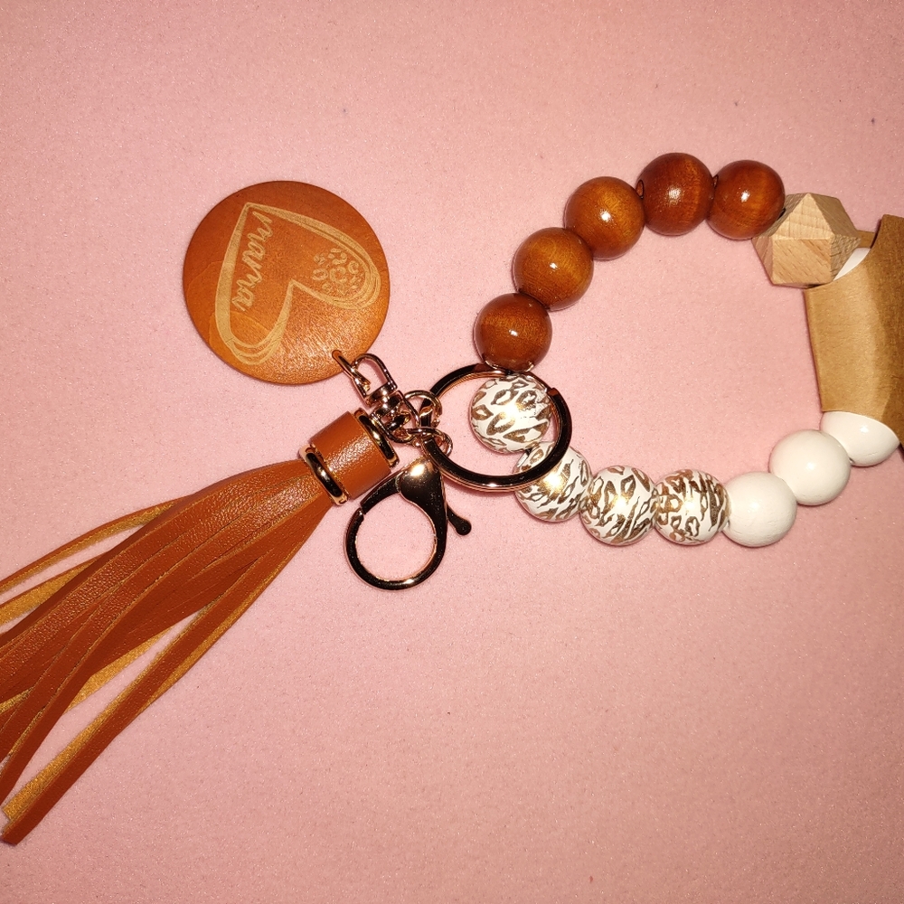 Brown Wooden Keychain